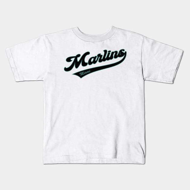 Miami Marlins Kids T-Shirt by Cemploex_Art